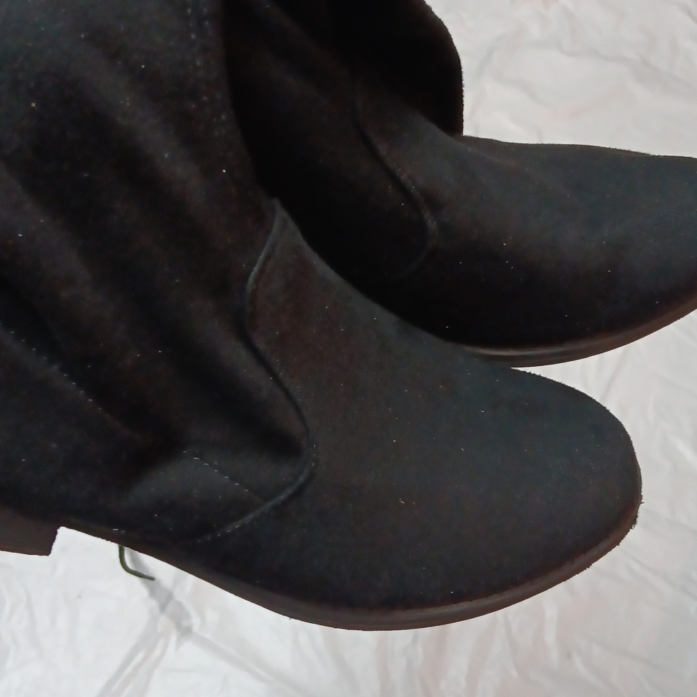 Wild Diva Women's Black Faux Suede Over-the-Knee Boots Size 7 - Picture 5 of 11